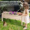 imageCHEFJOY Raised Garden Bed Wood Elevated Planter Box Stand wLegs amp Drainage Holes for Vegetables Outdoor Plant Container for Backyard Patio Balcony Greenhouse Easy Assembly 475 x 17 x 20