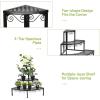 imageGRAFFY Metal Corner Plant Stand 3Tier Plant Ladder Shelf Quarter Round Plant Display Holder for Indoor Outdoor Storage Shelf Multiple Flower Rack for Yard Garden Patio Balcony
