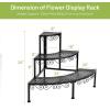 imageGRAFFY Metal Corner Plant Stand 3Tier Plant Ladder Shelf Quarter Round Plant Display Holder for Indoor Outdoor Storage Shelf Multiple Flower Rack for Yard Garden Patio Balcony