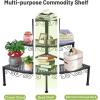 imageGRAFFY Metal Corner Plant Stand 3Tier Plant Ladder Shelf Quarter Round Plant Display Holder for Indoor Outdoor Storage Shelf Multiple Flower Rack for Yard Garden Patio Balcony