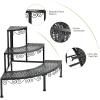 imageGRAFFY Metal Corner Plant Stand 3Tier Plant Ladder Shelf Quarter Round Plant Display Holder for Indoor Outdoor Storage Shelf Multiple Flower Rack for Yard Garden Patio Balcony