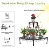 imageGRAFFY Metal Corner Plant Stand 3Tier Plant Ladder Shelf Quarter Round Plant Display Holder for Indoor Outdoor Storage Shelf Multiple Flower Rack for Yard Garden Patio Balcony
