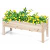 imageCHEFJOY Raised Garden Bed Wood Elevated Planter Box Stand wLegs amp Drainage Holes for Vegetables Outdoor Plant Container for Backyard Patio Balcony Greenhouse Easy Assembly 475 x 17 x 20