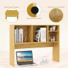 image2Tier Shelf 37 Wide College Hutch Top With 4 Shelves Organizer for Computer Desk Dorm Home Office Study Dining Table NaturalBurlywood