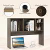 image2Tier Shelf 37 Wide College Hutch Top With 4 Shelves Organizer for Computer Desk Dorm Home Office Study Dining Table NaturalGrey Oak