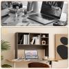 image2Tier Shelf 37 Wide College Hutch Top With 4 Shelves Organizer for Computer Desk Dorm Home Office Study Dining Table NaturalGrey Oak
