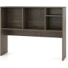 image2Tier Shelf 37 Wide College Hutch Top With 4 Shelves Organizer for Computer Desk Dorm Home Office Study Dining Table NaturalGrey Oak