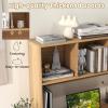 image2Tier Shelf 37 Wide College Hutch Top With 4 Shelves Organizer for Computer Desk Dorm Home Office Study Dining Table NaturalNatural