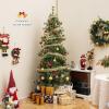 image6FT Prelit Artificial Christmas Tree Cashmere Xmas Tree with 370 Pine Needles 200 Warm White LED Lights with Bulb Cover Natural Pine Cones Foldable Metal Stand for Home Office 6ft7ft