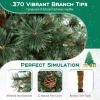 image6FT Prelit Artificial Christmas Tree Cashmere Xmas Tree with 370 Pine Needles 200 Warm White LED Lights with Bulb Cover Natural Pine Cones Foldable Metal Stand for Home Office 6ft6ft