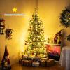 image6FT Prelit Artificial Christmas Tree Cashmere Xmas Tree with 370 Pine Needles 200 Warm White LED Lights with Bulb Cover Natural Pine Cones Foldable Metal Stand for Home Office 6ft6ft