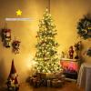 image6FT Prelit Artificial Christmas Tree Cashmere Xmas Tree with 370 Pine Needles 200 Warm White LED Lights with Bulb Cover Natural Pine Cones Foldable Metal Stand for Home Office 6ft7ft