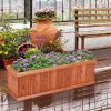 imageWooden Raised Garden Bed Outdoor Elevated Garden Box with Drainage Holes Rectangular Planter Box for VegetablesHerbsFlowersFruits in Garden Patio Backyard Lawn 40L x 12W x 12H40L x 12W x 12H