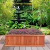 imageWooden Raised Garden Bed Outdoor Elevated Garden Box with Drainage Holes Rectangular Planter Box for VegetablesHerbsFlowersFruits in Garden Patio Backyard Lawn 40L x 12W x 12H40L x 12W x 12H