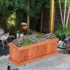 imageWooden Raised Garden Bed Outdoor Elevated Garden Box with Drainage Holes Rectangular Planter Box for VegetablesHerbsFlowersFruits in Garden Patio Backyard Lawn 40L x 12W x 12H285L x 95W x 10H