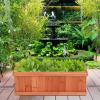 imageWooden Raised Garden Bed Outdoor Elevated Garden Box with Drainage Holes Rectangular Planter Box for VegetablesHerbsFlowersFruits in Garden Patio Backyard Lawn 40L x 12W x 12H285L x 95W x 10H