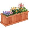 imageWooden Raised Garden Bed Outdoor Elevated Garden Box with Drainage Holes Rectangular Planter Box for VegetablesHerbsFlowersFruits in Garden Patio Backyard Lawn 40L x 12W x 12H285L x 95W x 10H