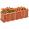 imageWooden Raised Garden Bed Outdoor Elevated Garden Box with Drainage Holes Rectangular Planter Box for VegetablesHerbsFlowersFruits in Garden Patio Backyard Lawn 40L x 12W x 12H40L x 12W x 12H