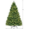 image:imagePrelit Christmas Tree 7FT Indoor Xmas Tree with 1096 PVC Branch Warm White LED Lights amp Removable Metal Hinge Artificial Christmas Tree for Home Holiday Decoration 7FT7ft