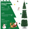 image:imageSlim Artificial Pencil Christmas Tree Xmas Tree with Realistic Foliage amp Sturdy Metal Stand SpaceSaving Decoration for Home Office Apartment Corridor Festive Evergreen 5ft7ft