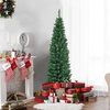 image:imageSlim Artificial Pencil Christmas Tree Xmas Tree with Realistic Foliage amp Sturdy Metal Stand SpaceSaving Decoration for Home Office Apartment Corridor Festive Evergreen 5ft5ft