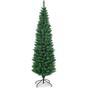 image:imageSlim Artificial Pencil Christmas Tree Xmas Tree with Realistic Foliage amp Sturdy Metal Stand SpaceSaving Decoration for Home Office Apartment Corridor Festive Evergreen 5ft6ft