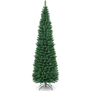 image:imageSlim Artificial Pencil Christmas Tree Xmas Tree with Realistic Foliage amp Sturdy Metal Stand SpaceSaving Decoration for Home Office Apartment Corridor Festive Evergreen 5ft7ft