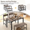 image:imageDining Table Set for 4 with Storage Bench amp 2 Chairs Rustic Brown  Spacesaving Kitchen Table and Chairs Set with Bench and Metal Rack for Small Space Apartments Kitchens and Dining RoomsGray Oak