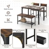 image:imageDining Table Set for 4 with Storage Bench amp 2 Chairs Rustic Brown  Spacesaving Kitchen Table and Chairs Set with Bench and Metal Rack for Small Space Apartments Kitchens and Dining RoomsRustic Brown