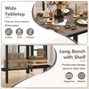 image:imageDining Table Set for 4 with Storage Bench amp 2 Chairs Rustic Brown  Spacesaving Kitchen Table and Chairs Set with Bench and Metal Rack for Small Space Apartments Kitchens and Dining RoomsGray Oak