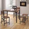 image:imageDining Table Set for 4 with Storage Bench amp 2 Chairs Rustic Brown  Spacesaving Kitchen Table and Chairs Set with Bench and Metal Rack for Small Space Apartments Kitchens and Dining RoomsTeak