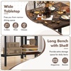 image:imageDining Table Set for 4 with Storage Bench amp 2 Chairs Rustic Brown  Spacesaving Kitchen Table and Chairs Set with Bench and Metal Rack for Small Space Apartments Kitchens and Dining RoomsRustic Brown
