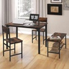 image:imageDining Table Set for 4 with Storage Bench amp 2 Chairs Rustic Brown  Spacesaving Kitchen Table and Chairs Set with Bench and Metal Rack for Small Space Apartments Kitchens and Dining RoomsRustic Brown