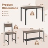 image:imageDining Table Set for 4 with Storage Bench amp 2 Chairs Rustic Brown  Spacesaving Kitchen Table and Chairs Set with Bench and Metal Rack for Small Space Apartments Kitchens and Dining RoomsGray Oak