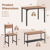 image:imageDining Table Set for 4 with Storage Bench amp 2 Chairs Rustic Brown  Spacesaving Kitchen Table and Chairs Set with Bench and Metal Rack for Small Space Apartments Kitchens and Dining RoomsTeak