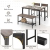 image:imageDining Table Set for 4 with Storage Bench amp 2 Chairs Rustic Brown  Spacesaving Kitchen Table and Chairs Set with Bench and Metal Rack for Small Space Apartments Kitchens and Dining RoomsGray Oak